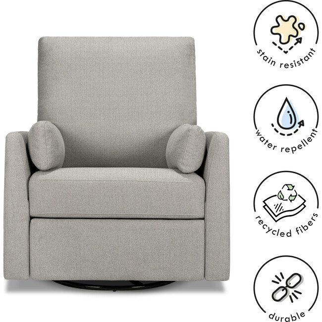 Ethan Swivel Recliner, Grey Linen - Nursery Chairs - 7