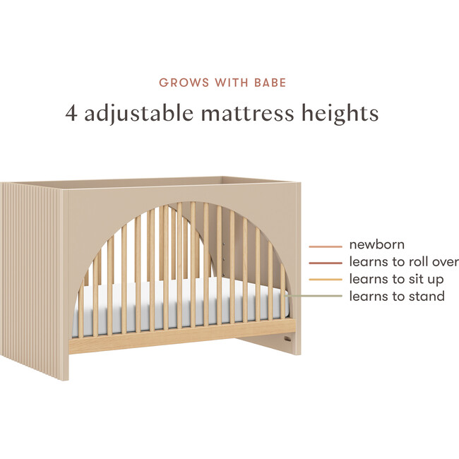 Moab 3-in-1 Convertible Crib in Taupe / Ash - Cribs - 6