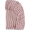 GOTS Certified Organic Muslin Cotton Mini Crib Sheet, Maroon Stripe - Crib Sheets - 4 - thumbnail