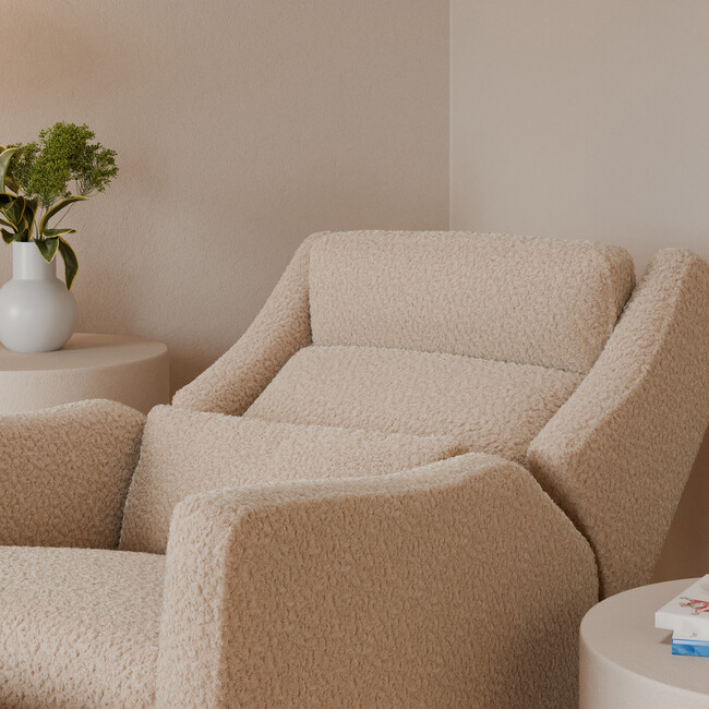 Kiwi Plus Power Recliner and Swivel Glider with Power Adjustable Headrest and USB Port in Chai Shearling - Glider - 5