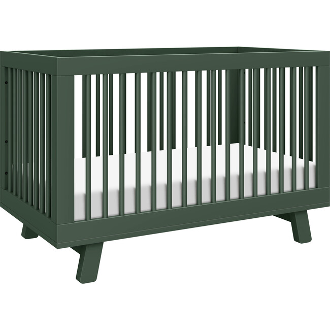Hudson 3-in-1 Convertible Crib with Toddler Bed Conversion Kit in Forest Green - Cribs - 1