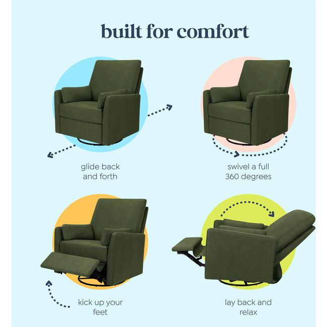 Ethan Swivel Recliner, Forest Green - Glider - 10