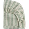 All-Stages GOTS Certified Organic Muslin Cotton Bassinet Sheet, Moss Stripe - Crib Sheets - 4 - thumbnail