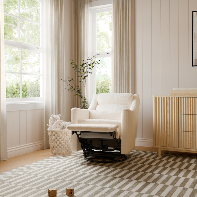 Kiwi Plus Power Recliner and Swivel Glider with Power Adjustable Headrest and USB Port in Performance Ivory Boucle - Glider - 6