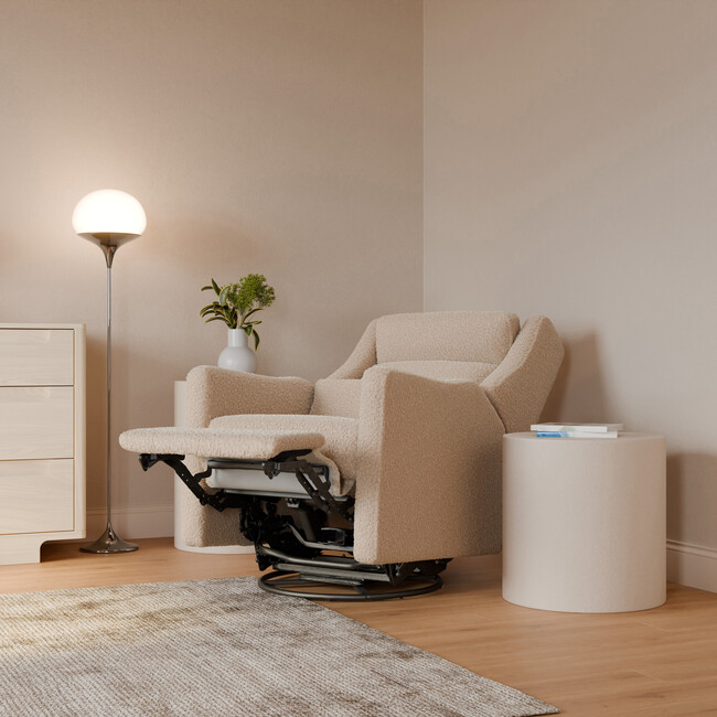 Kiwi Plus Power Recliner and Swivel Glider with Power Adjustable Headrest and USB Port in Chai Shearling - Glider - 6