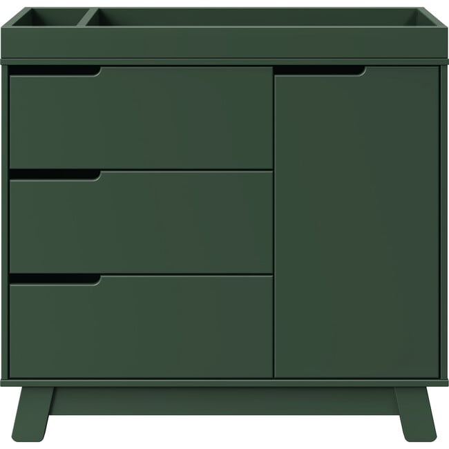 Hudson 3-Drawer Changer Dresser with Removable Changing Tray in Forest Green - Dressers - 1