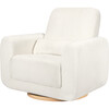 Tuba Extra Wide Swivel Glider, Ivory Corduroy & Light Wood Base - Nursery Chairs - 1 - thumbnail