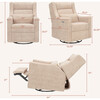 Kiwi Plus Power Recliner and Swivel Glider with Power Adjustable Headrest and USB Port in Chai Shearling - Glider - 7