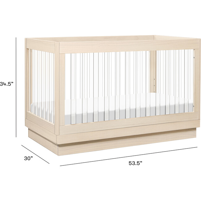 Harlow Acrylic 3-In-1 Convertible Crib With Toddler Bed Conversion Kit, Washed Natural - Cribs - 10