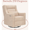 Kiwi Plus Power Recliner and Swivel Glider with Power Adjustable Headrest and USB Port in Chai Shearling - Glider - 8
