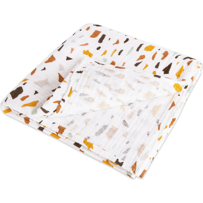 Organic Muslin Cotton Swaddle, Terrazzo