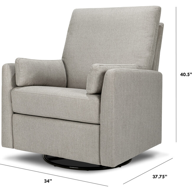 Ethan Swivel Recliner, Grey Linen - Nursery Chairs - 12