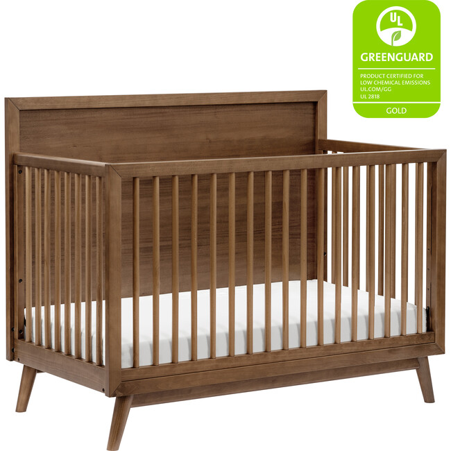 Palma 4-In-1 Convertible Crib With Toddler Bed Conversion Kit, Natural Walnut