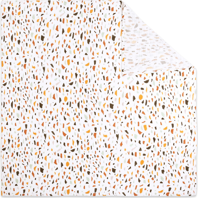 Organic Muslin Cotton Swaddle, Terrazzo - Swaddles - 3
