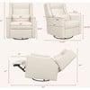 Kiwi Plus Power Recliner and Swivel Glider with Power Adjustable Headrest and USB Port in Performance Ivory Boucle - Glider - 10 - thumbnail