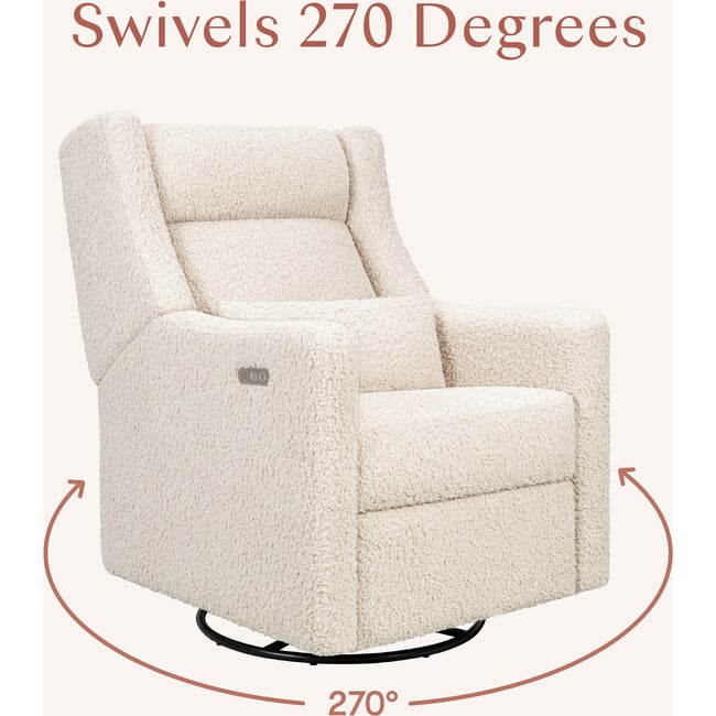 Kiwi Plus Power Recliner and Swivel Glider with Power Adjustable Headrest and USB Port in Almond Teddy Loop - Glider - 10