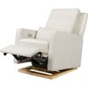 Sigi Electronic Recliner & Glider With USB Port, Ivory Boucle & Light Wood Base - Nursery Chairs - 4 - thumbnail