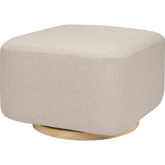 Kiwi Gliding Ottoman, Performance Beach Eco-Weave With Light Wood Base