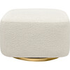 Kiwi Gliding Ottoman, Ivory Boucle With Gold Base - Ottomans - 7 - thumbnail