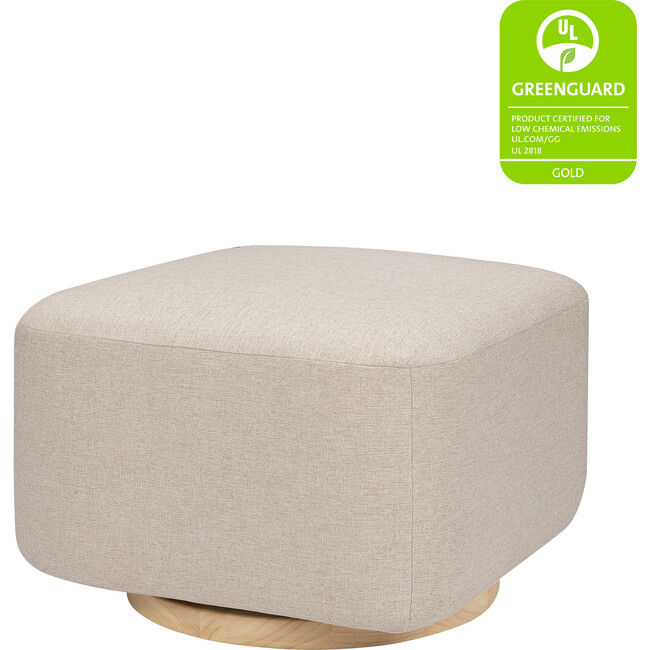 Kiwi Gliding Ottoman, Performance Beach Eco-Weave With Light Wood Base