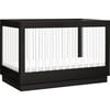 Harlow Acrylic 3-In-1 Convertible Crib & Toddler Bed Conversion Kit, Black With Black Base & Acrylic Slats - Cribs - 1 - thumbnail
