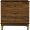 Gelato 3-Drawer Changer Dresser with Removable Changing Tray, Natural Walnut & Gold Feet - Dressers - 1 - thumbnail