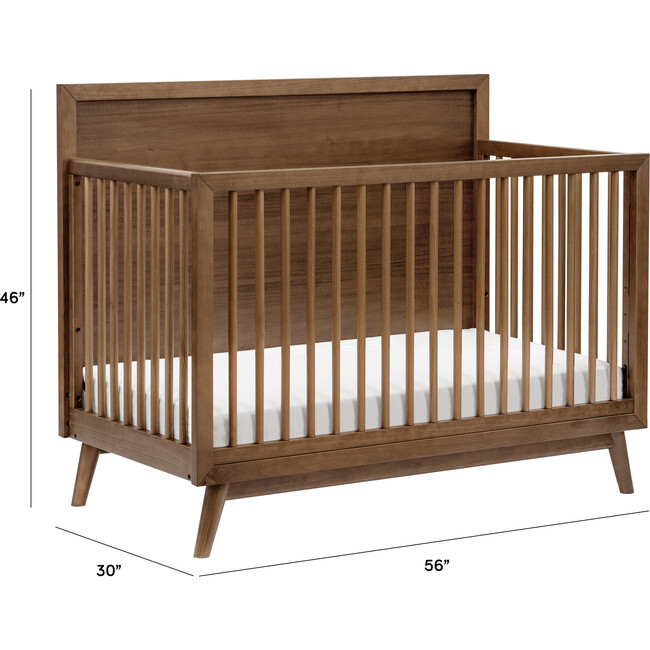 Palma 4-In-1 Convertible Crib With Toddler Bed Conversion Kit, Natural Walnut - Cribs - 7