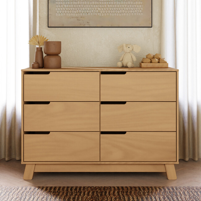 Hudson 6-Drawer Assembled Double Dresser, Honey