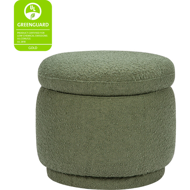 Enoki Storage Ottoman, Boucle, Olive Boucle