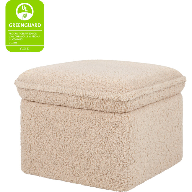 Cali Storage Shearling Ottoman, Chai