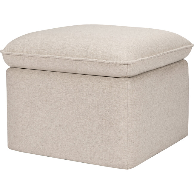 Cali Eco-Performance Fabric Storage Ottoman With USB Port, Beach Eco-Weave