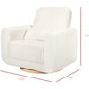 Tuba Extra Wide Swivel Glider, Ivory Corduroy & Light Wood Base - Nursery Chairs - 10 - thumbnail
