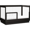 Harlow Acrylic 3-In-1 Convertible Crib & Toddler Bed Conversion Kit, Black With Black Base & Acrylic Slats - Cribs - 4 - thumbnail
