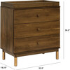 Gelato 3-Drawer Changer Dresser with Removable Changing Tray, Natural Walnut & Gold Feet - Dressers - 4 - thumbnail
