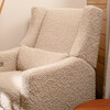 Kiwi Electronic Recliner & Swivel Glider With USB Port, Almond Teddy Loop & Light Wood Base - Nursery Chairs - 4