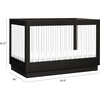 Harlow Acrylic 3-In-1 Convertible Crib & Toddler Bed Conversion Kit, Black With Black Base & Acrylic Slats - Cribs - 6 - thumbnail