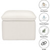 Cali Eco-Performance Fabric Storage Ottoman With USB Port, Cream Eco-Weave - Nursery Chairs - 4