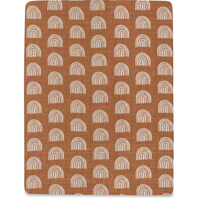 All-Stages Midi Crib Sheet, Terracotta Rainbow - Crib Sheets - 1