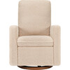 Cali Pillowback Shearling Swivel Glider, Chai & Dark Wood Base - Nursery Chairs - 4