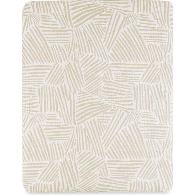 All-Stages Midi Crib Sheet, Oat Stripe