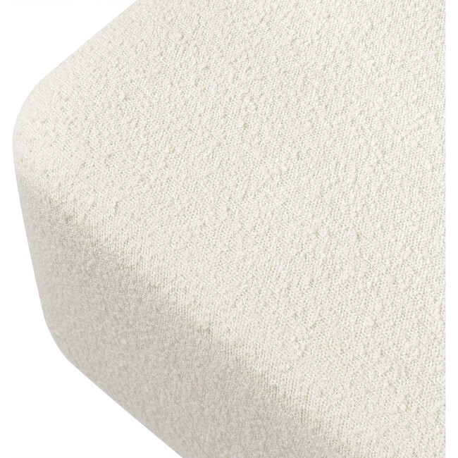 Kiwi Gliding Ottoman, Ivory Boucle With Gold Base - Ottomans - 8