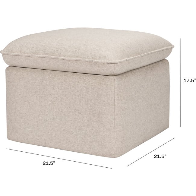 Cali Eco-Performance Fabric Storage Ottoman With USB Port, Beach Eco-Weave - Nursery Chairs - 6