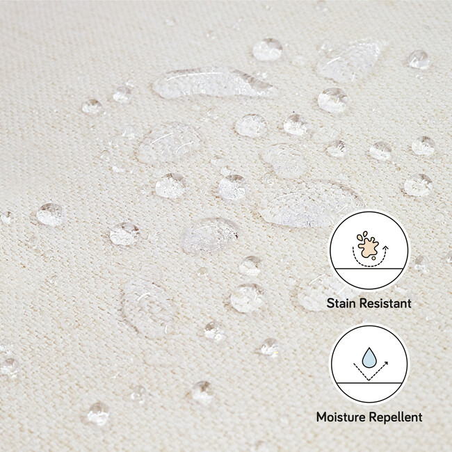 Cali Eco-Performance Fabric Storage Ottoman With USB Port, Cream Eco-Weave - Nursery Chairs - 6