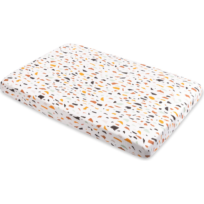Organic Muslin Cotton Mini Crib Sheet, Terrazzo