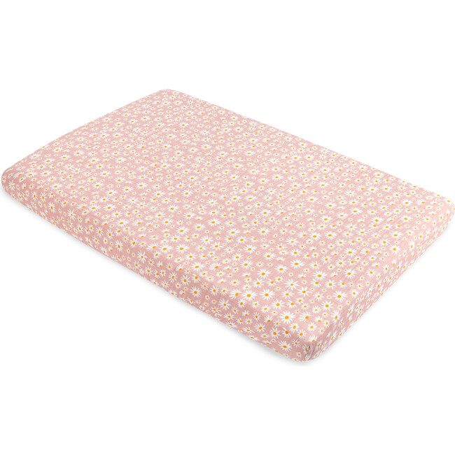 Organic Muslin Cotton Mini Crib Sheet, Daisy