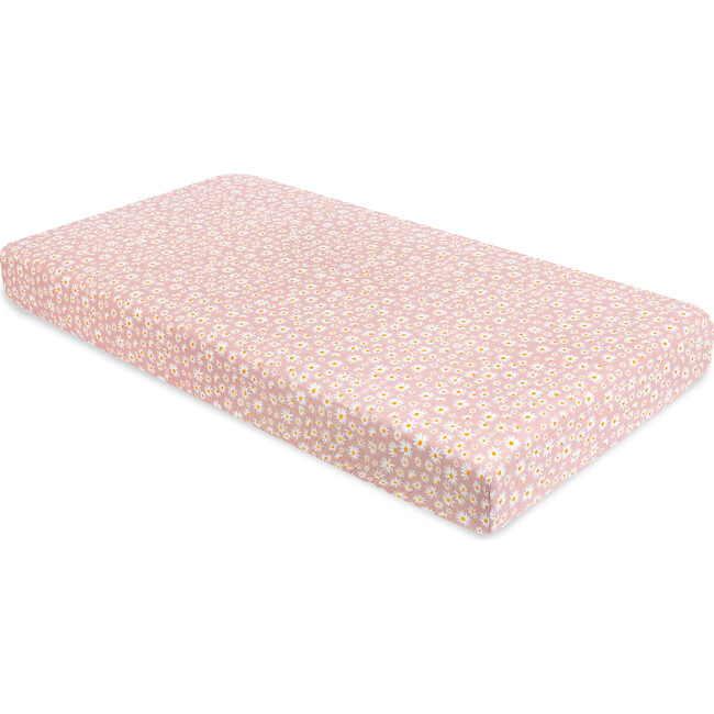 Organic Muslin Cotton Crib Sheet, Daisy
