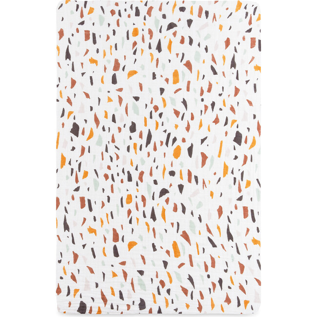 Organic Muslin Cotton Mini Crib Sheet, Terrazzo