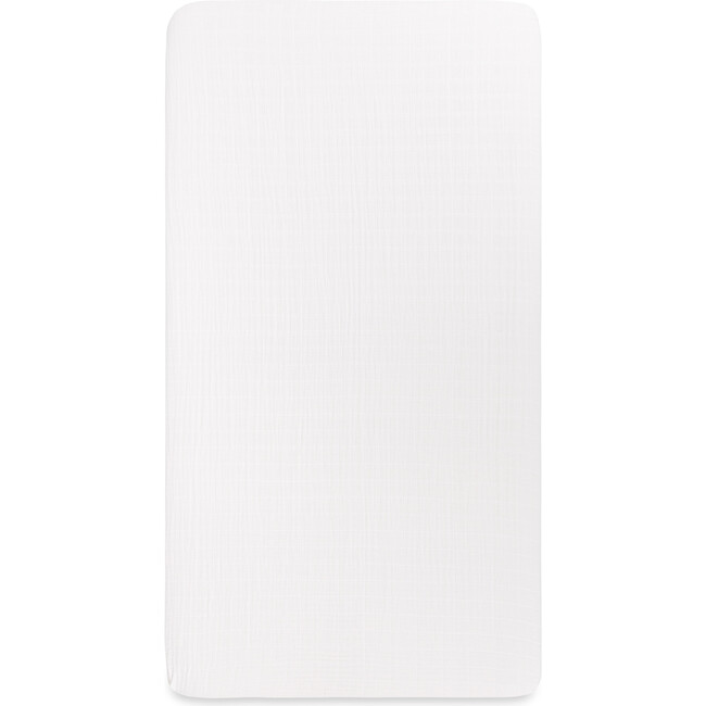 Organic Muslin Cotton Crib Sheet, White