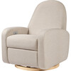 Nami Electronic Recliner & Swivel Glider Recliner With USB Port, Performance Beach Eco-Weave & Light Wood Base - Nursery Chairs - 1 - thumbnail