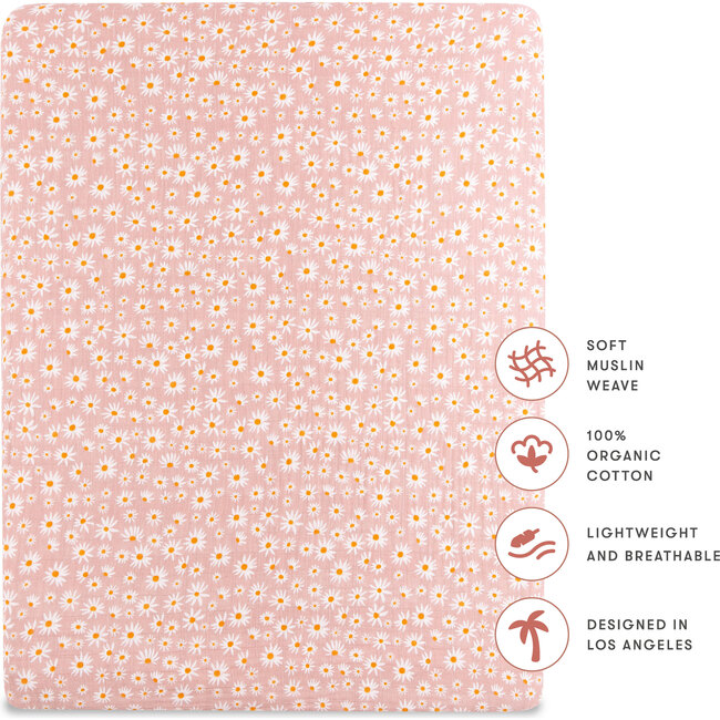 All-Stages Midi Crib Sheet, Cotton Daisy - Crib Sheets - 5